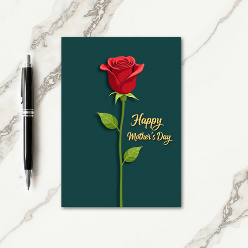 Teal Floral Bloom Greeting Card
