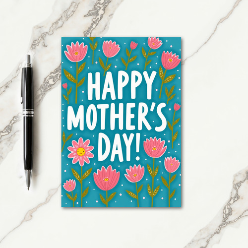 Teal Floral Celebration Card