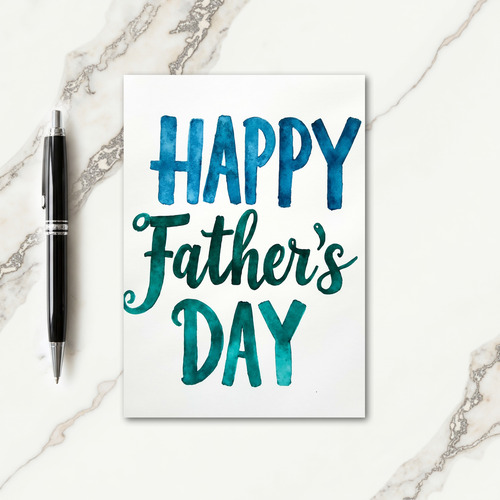 Teal Floral Fathers Day Card
