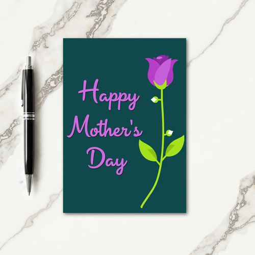 Teal Floral Greeting Card