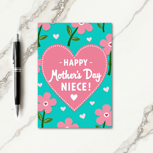 Teal Floral Mothers Card