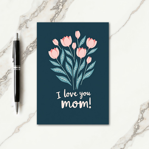Teal Floral Pattern Card