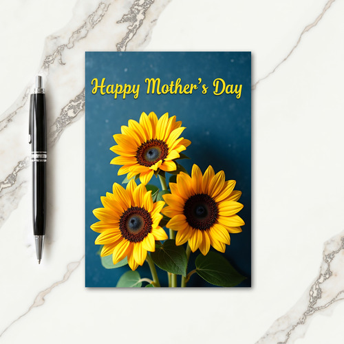 Teal Flowers Warm Wishes Card