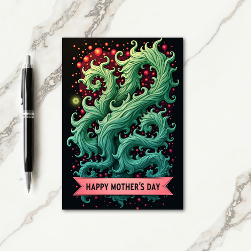 Teal Foliage Mothers Day Card