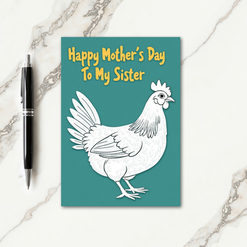 Teal Fowl Sisters Mothers Day Card