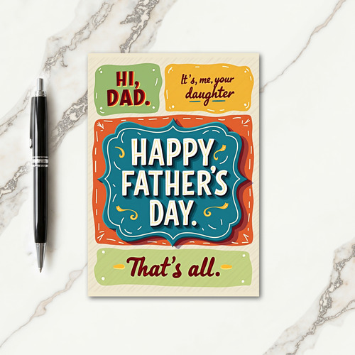 Teal Frame Fathers Day Card