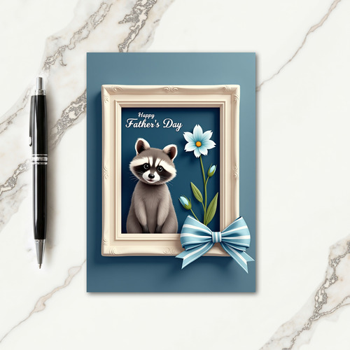 Teal Frame Fathers Day Design Card