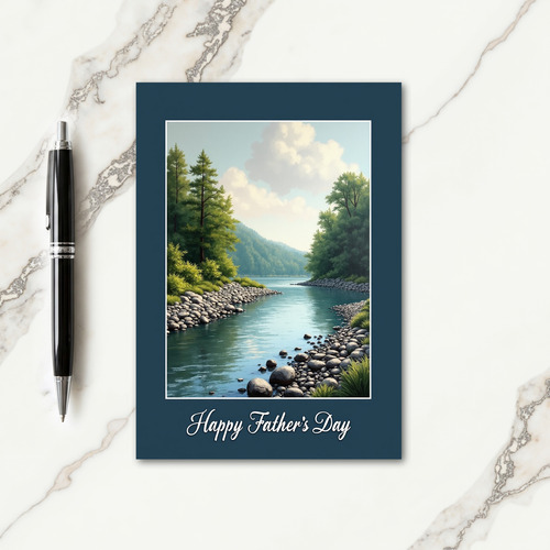 Teal Framed Fathers Day Scene Card