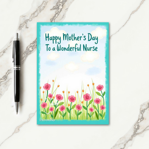 Teal Framed Mothers Day Card