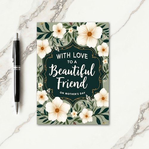 Teal Framed Mothers Day Love Card