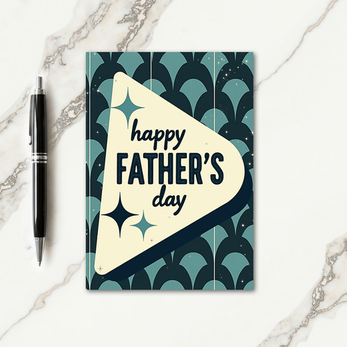 Teal Geometric Fathers Day Card