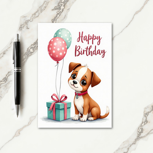 Teal Gift Birthday Card