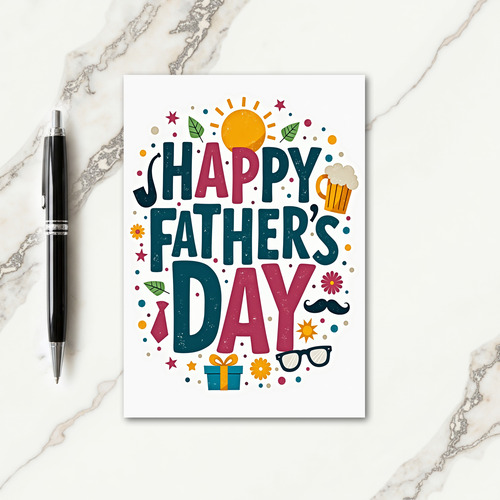 Teal Gift Fathers Day Card