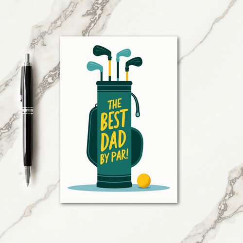 Teal Golf Bag Fathers Day Card