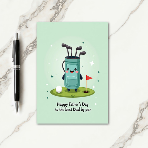 Teal Golf Bag Sweet Fathers Day Card