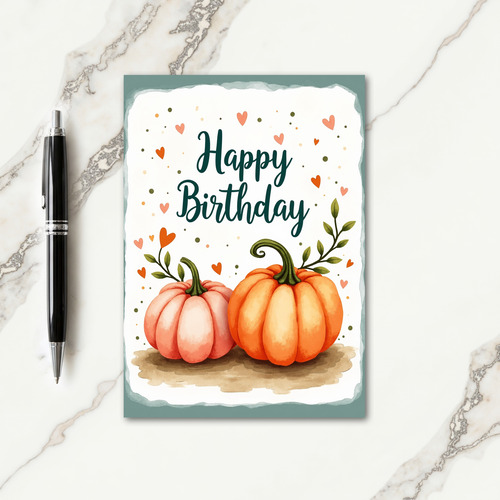 Teal Gourd Birthday Card
