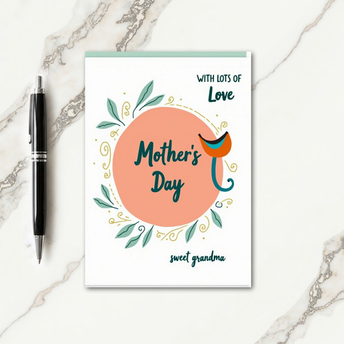 Teal Grandma Mothers Day Card
