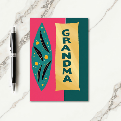 Teal Grandmas Day Art Card