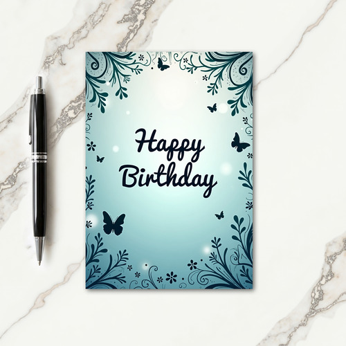 Teal Green Birthday Wish Card