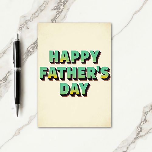 Teal Green Fathers Day Card