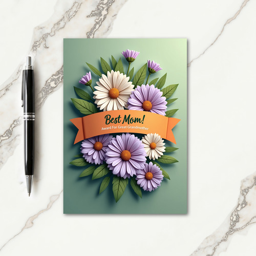 Teal Green Mothers Day Art Card