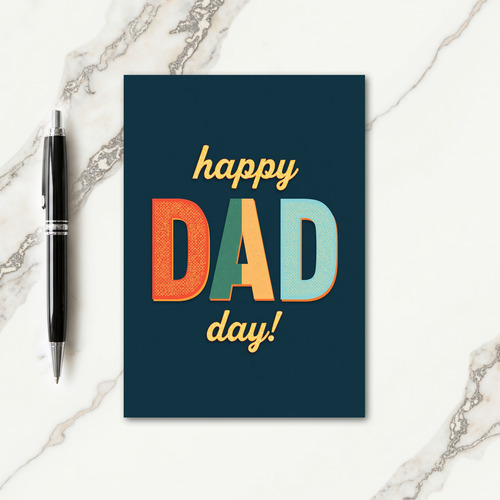 Teal Happy Dad Day Message Card