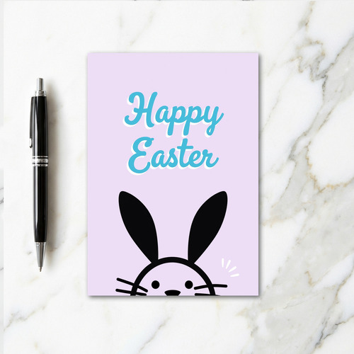 Teal Happy Easter Bunny Pattern Card