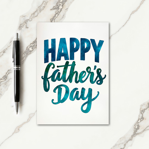 Teal Happy Fathers Day Card