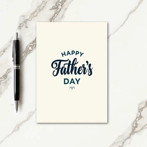 Teal Happy Fathers Day Heart Card