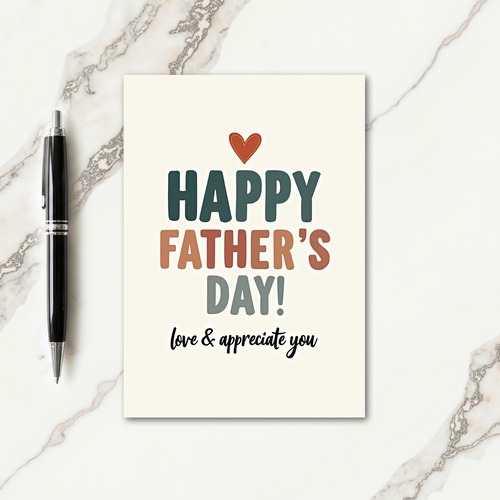 Teal Happy Fathers Terracotta Day Card