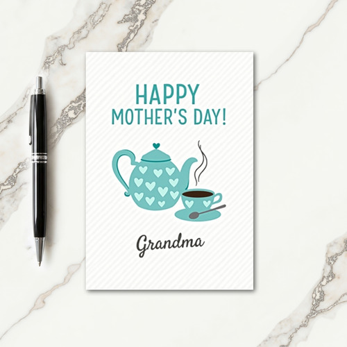 Teal Happy Mothers Day Card