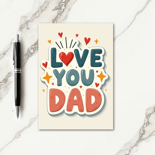 Teal Heart Fathers Day Card
