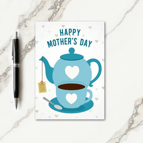 Teal Heart Mothers Day Card