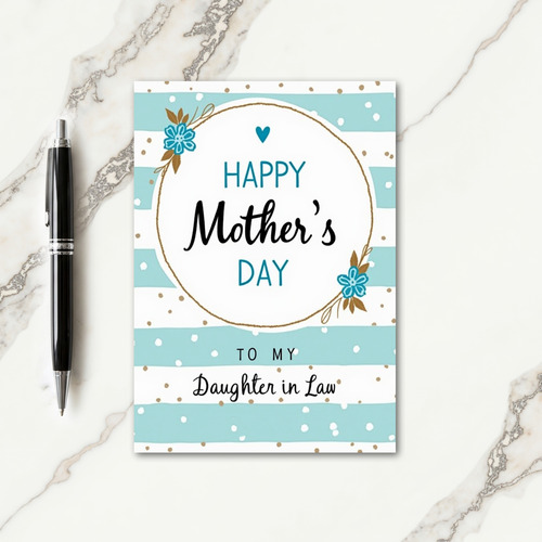 Teal Heart Mothers Day Wish Card