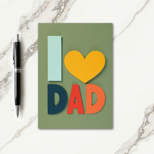 Teal Heartfelt Fathers Day Card