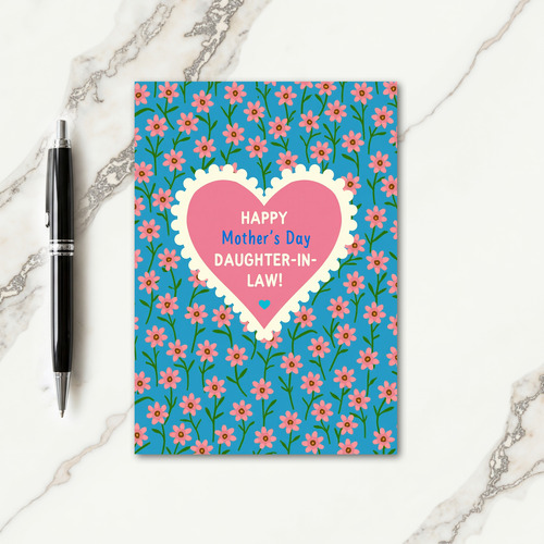 Teal Heartfelt Mom Card