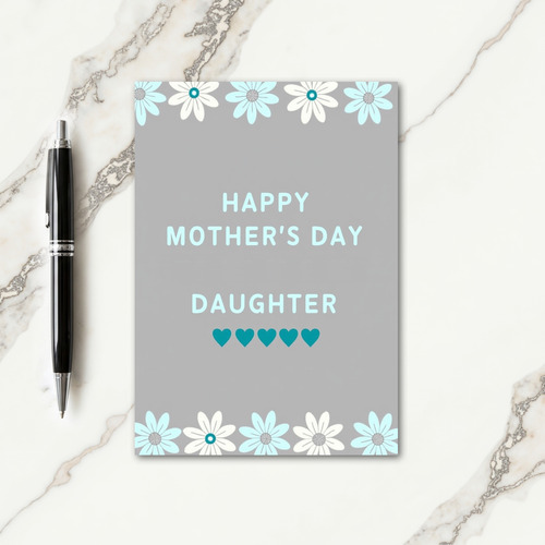 Teal Hearts Mothers Card