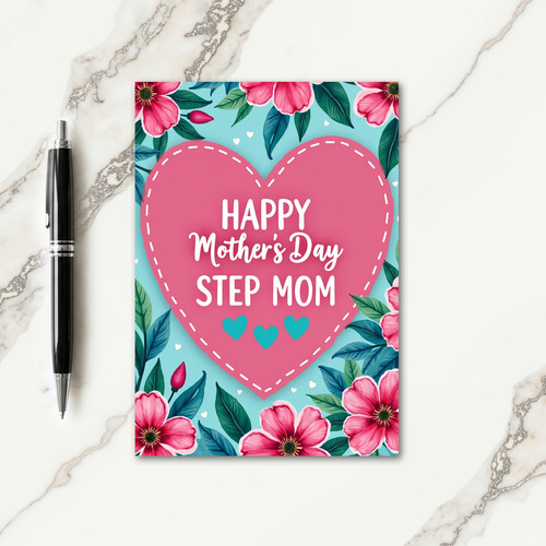 Teal Hearts Mothers Day Love Card