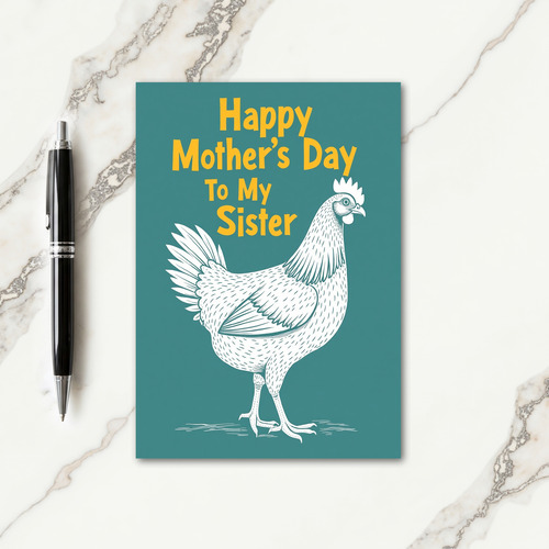 Teal Hen Sweet Mothers Day Card