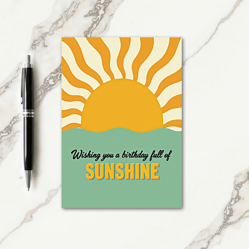 Teal Horizon Birthday Card