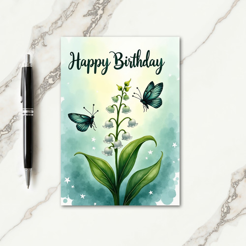 Teal Insect Birthday Card