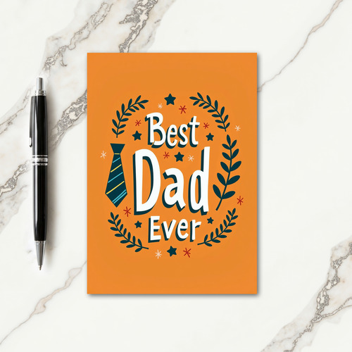 Teal Laurel Best Dad Ever Card
