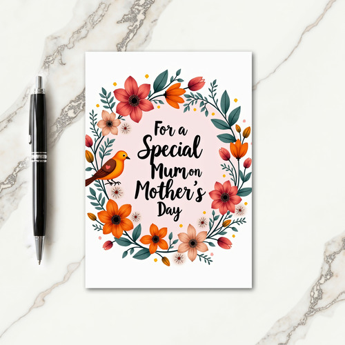 Teal Leaf Mothers Day Love Card