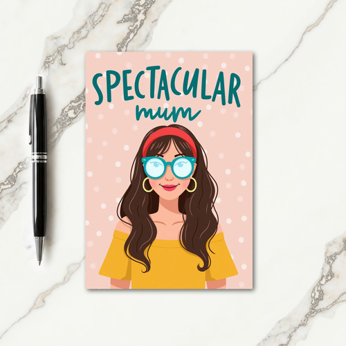 Teal Lettered Mum Portrait Card