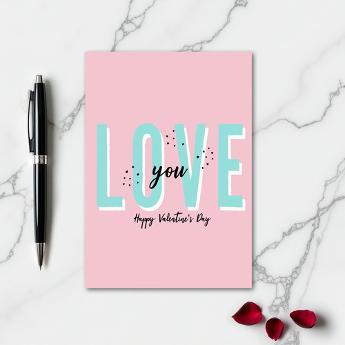 Teal Love Pattern Card
