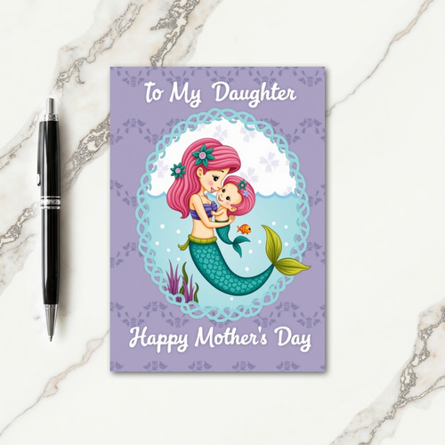 Teal Mermaid Mothers Day Card
