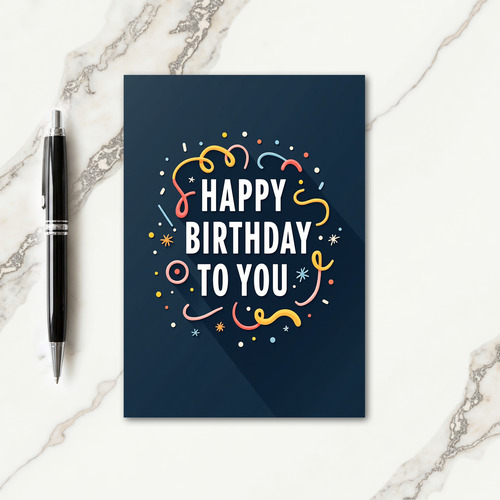 Teal Modern Birthday Card