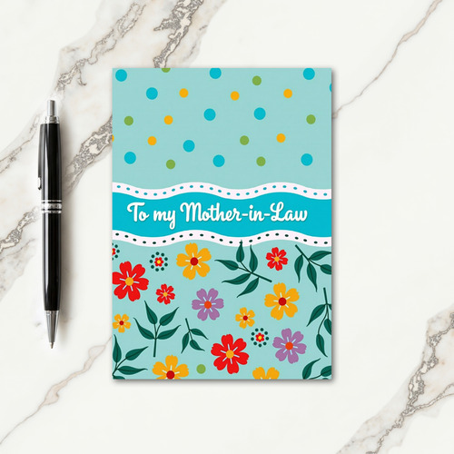 Teal Mother In Law Message Card