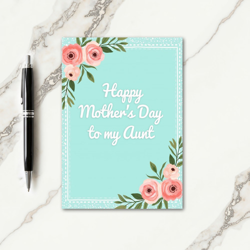 Teal Mothers Day Aunt Card