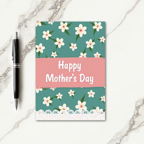 Teal Mothers Day Card